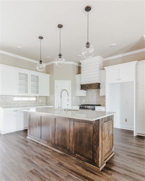 Modern White Rustic Kitchen Featuring Custom Shaker Cabinetry Dark