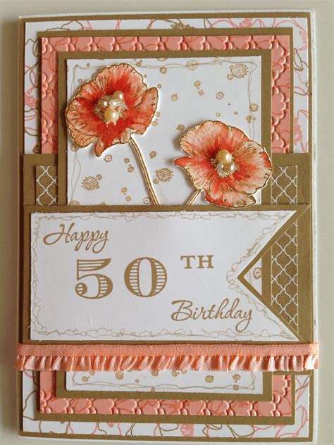 Stampin Up 50th Birthday Card Birthday Card Craft Birthday Cards