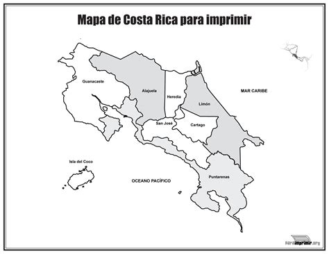 Mapa De Costa Rica Con Nombres Para Imprimir Tarjetas Para Imprimir