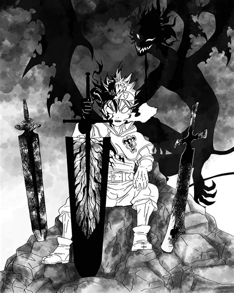 Asta Demon Form Wallpaper Black And White The Illustration Asta Demon