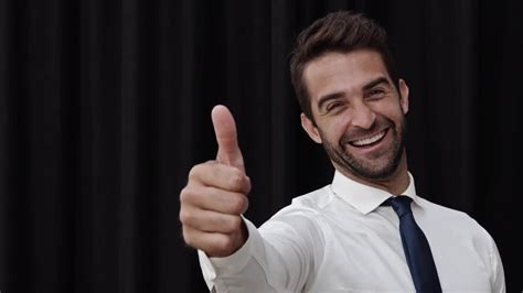 Businessman Showing Thumbs Up Stock Video Motion Array