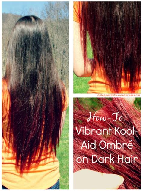 My son has dark blonde hair. How To Vibrant Kool-Aid Ombre on Dark Hair Tutorial black ...