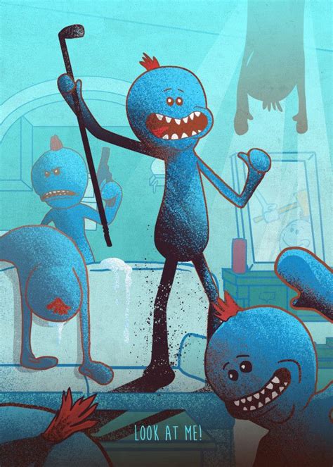 Rick And Morty Character Poses Mr Meeseeks Displate Artwork By Artist