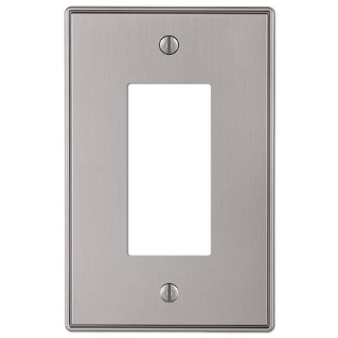 In bathrooms and kitchens, metal wall plates are a nice complement to fixtures and cabinet. Hampton Bay Ansley Cast 1-Decora Wall Plate, Brushed Nickel-70RBNHB - The Home Depot