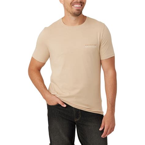 Brilliant Basics Men S Brooklyn Print Tee Tan BIG W