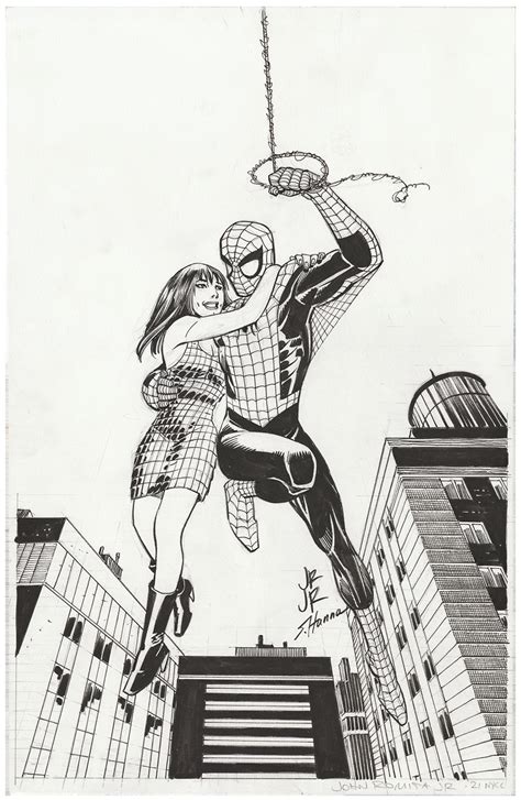 John Romita Jr And Scott Hanna Spider Man And Mj Watson Pin Up In Ron Lims 2022 Acquisitions