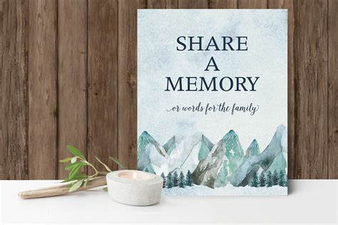If you're looking for specific wording examples or templates for your celebration of life invitations or sympathy cards , see the examples below. Share A Memory Sign Printable Funeral Celebration of Life Memorial Memory Card Sign Outdoor ...