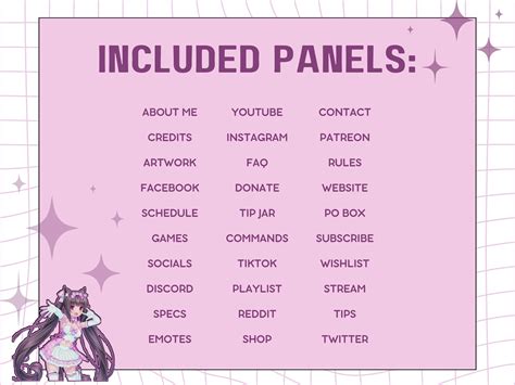 Cute Anime Twitch Panels Twitch Profile Anime Girl Etsy Canada