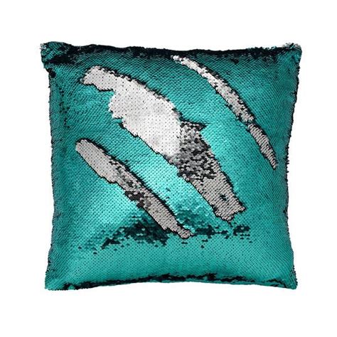Teal And Silver Mermaid Pillow Cover ~ Color Changing Sequins