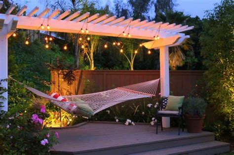 Pergola In The Deck With Hammock Hang A Hammock In Your Backyard