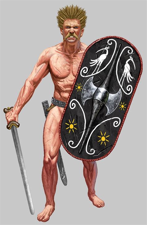 Gallic Naked Fanatic Artwork Celtic Warriors Pictish Warrior