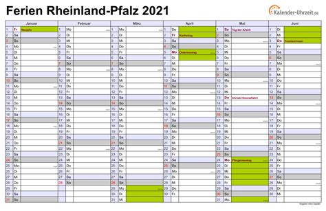 Hier finden sie den kalender 2021 mit nationalen und anderen feiertagen für deutschland. Ferien Rheinland-Pfalz 2021 - Ferienkalender zum Ausdrucken