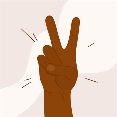 African American Woman Peace Sign Illustrations Royalty Free Vector