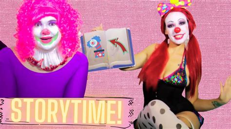 clown storytime kitzi klown and bippy the clown story time clowns reading a story bbw