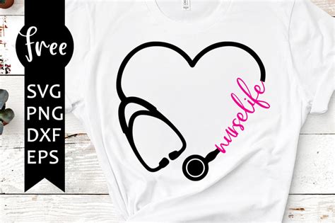Heart Stethoscope Svg Free Nurse Svg Nurselife Svg