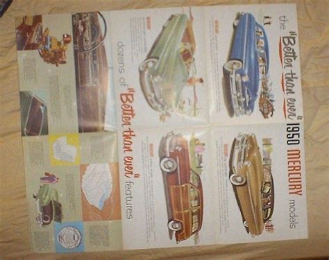 Find 2 Different 1950 Mercury 50 Merc Sales Brochure Original Sales