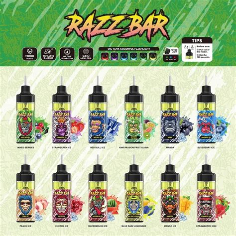 Razz Bar 12000 Puffs Disposable Vape Device Kits E Cigarette 650mah Battery Pre Filled Vaporizer