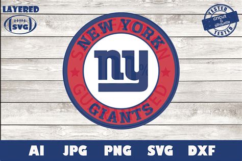 New York Giants Football Logo Svg Design For Cricut Silhouette Etsy