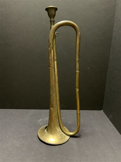 Antique George Potter Aldershot Bugle Brass Uk Military Horn All