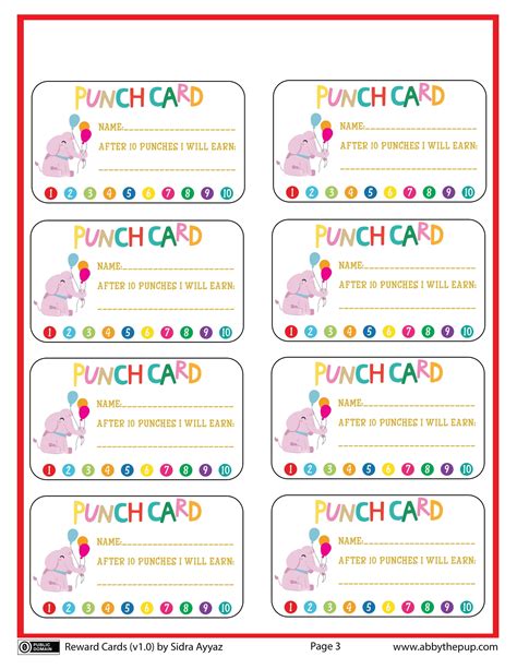 punch card templates