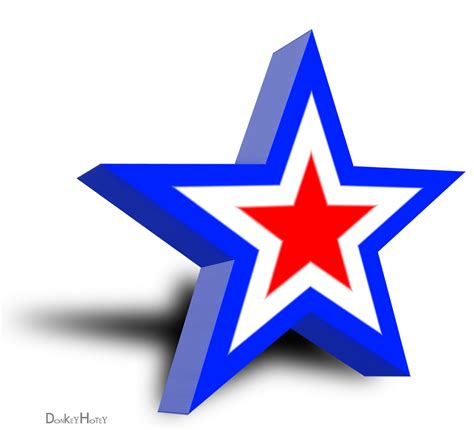 Flag Star Illustration Red White And Blue Star In 3d