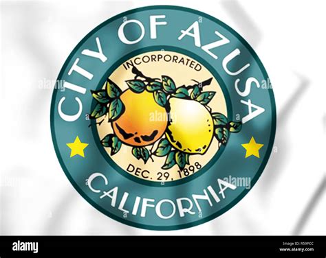 3d Seal Of Azusa California Usa 3d Illustration Stock Photo Alamy