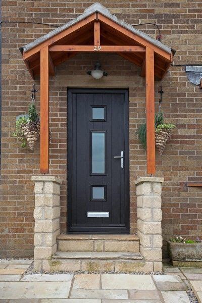 Black on the outside, white on the inside. Genoa composite door in Black with satin glass. | Front ...