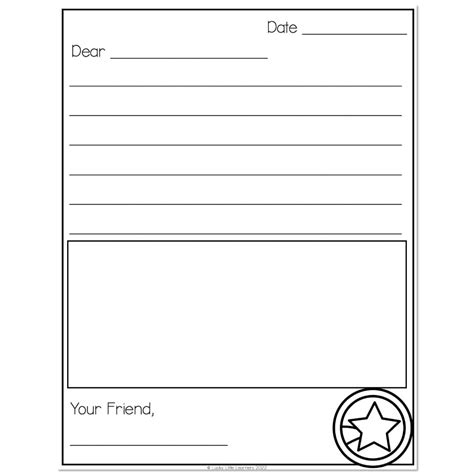 Pen Pal Pack Letter Writing Page Option 8 Lucky Little Learners