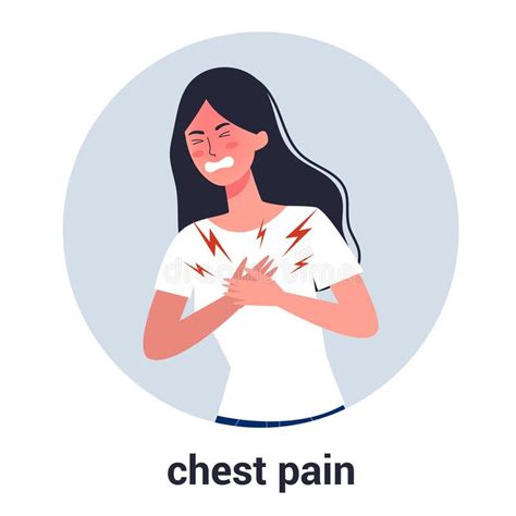 Woman Feel Chest Pain Heart Attack Or Symptoms Of Heart Disease