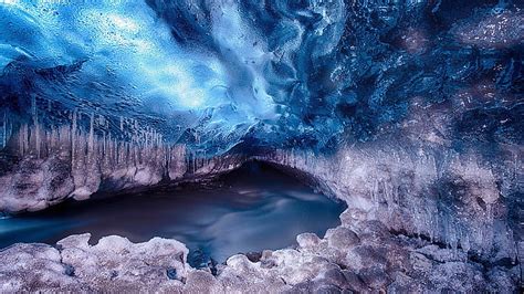 Hd Wallpaper Ice Ice Cave Freezing Geological Phenomenon Glacial