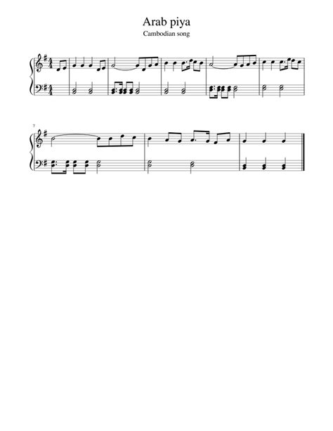 Arab Piya Sheet Music For Piano Download Free In Pdf Or Midi