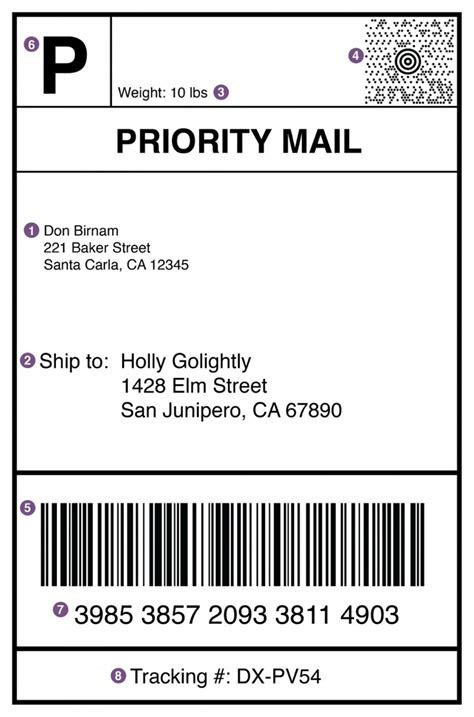 Priority Mail Address Label Template