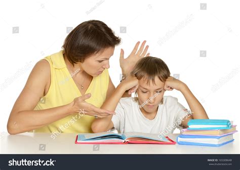 Mother Angry Her Son Doing Homework写真素材165308648 Shutterstock