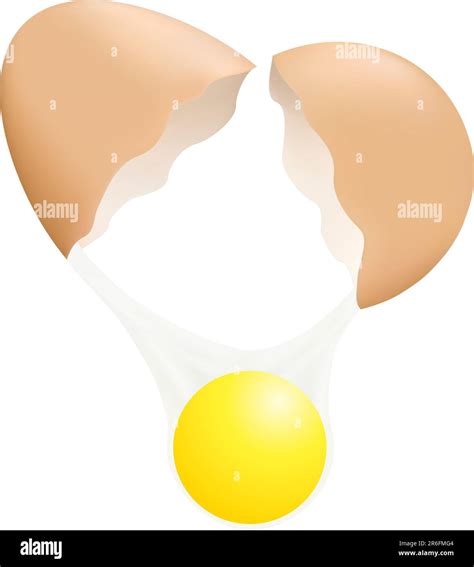 Vector Illustration Of A Broken Egg With Yolk Stock Vector Image And Art