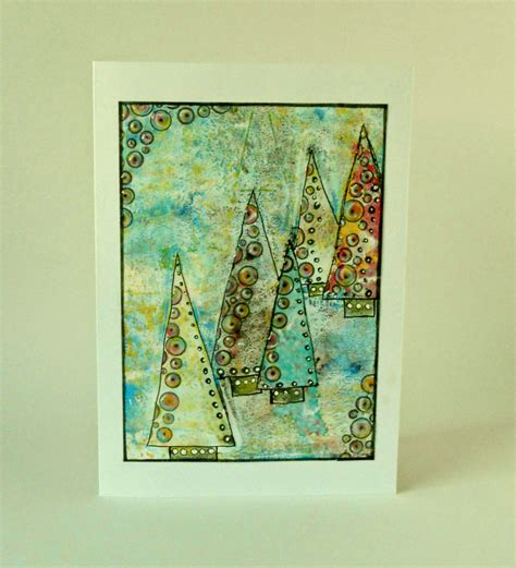 Available in 5 x 7 flat or folded and 4 x 8 flat Itsamistry Design Studio: Christmas Card With My Gelli Printing Plate