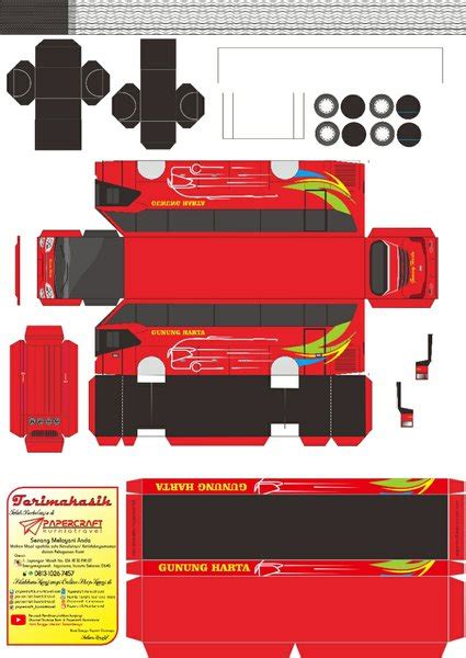 Jual Pola Papercraft Bus Gunung Harta Avante Merah Di Lapak Papercraft