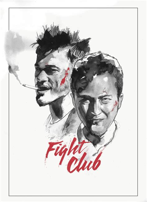 Alternative Movie Poster Fight Club Handpainted In Oil Thecommas