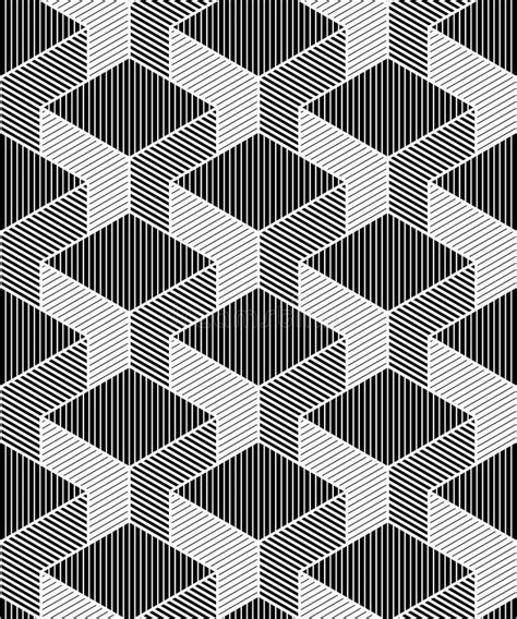 Contrast Black And White Symmetric Seamless Pattern Stock Vector