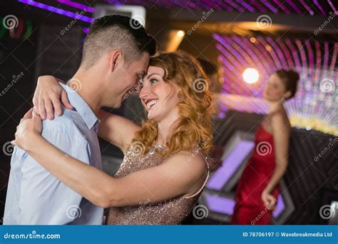 Cute Couple Dancing Together On Dance Floor Stock Image Image Of