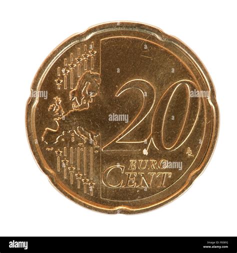 Twenty Euro Cent Coin Isolated On White Background Stock Photo Alamy