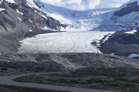 Receding Ice Age The Athabasca Glacier Stock Image Image Of