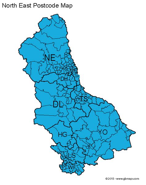 Select Your North East Postcode District Maps Here North East East