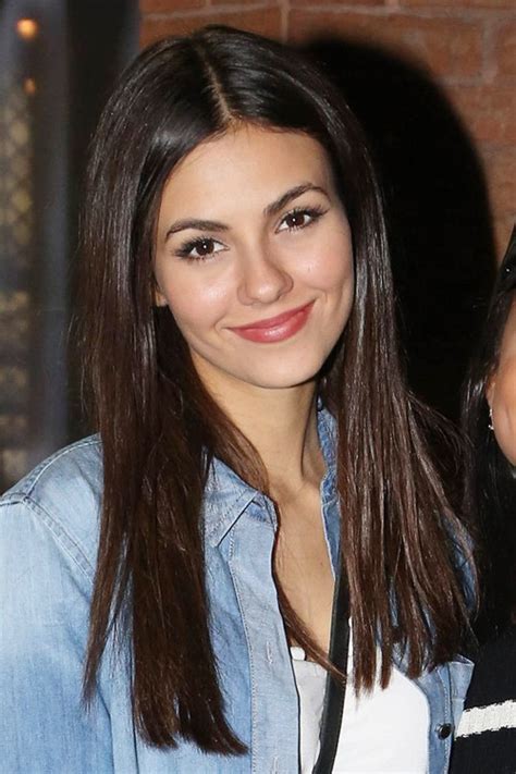 Victoria Justice Straight Dark Brown Flat Ironed Hairstyle Steal Her