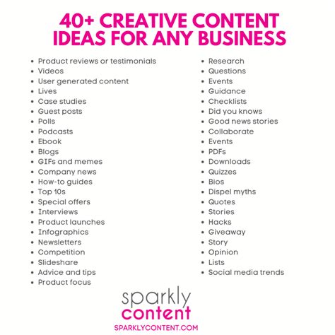 40 Creative Content Ideas For Any Business Sparkly Content