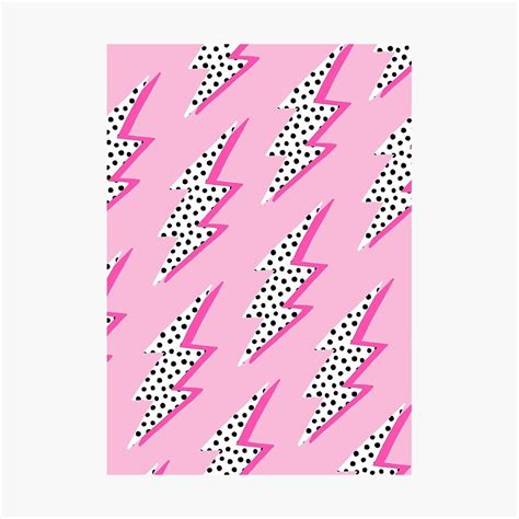 Pink Lightning Bolt Poster By Chimainemary In 2020 Lightning Bolt