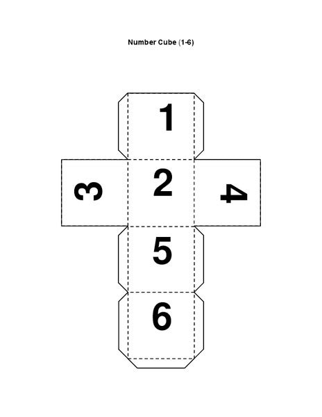 Number Cube Printables For Pre K 2nd Grade Lesson Planet