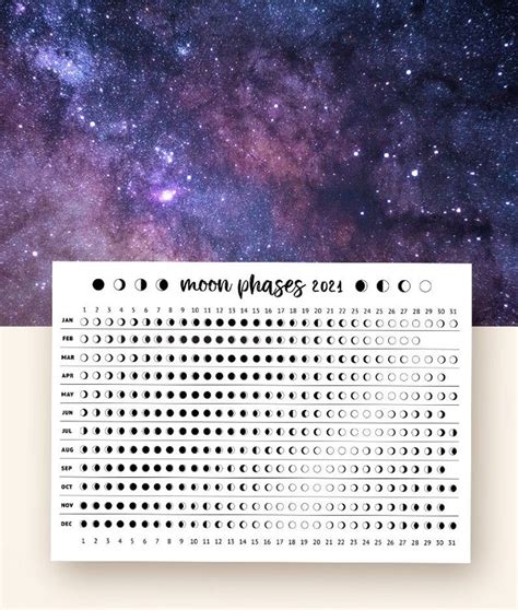 Moon Phase Calendar 2021 Printable Example Calendar Printable