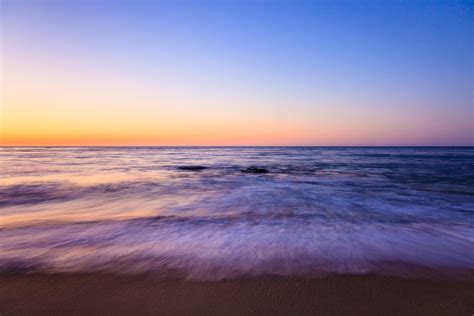 Beach Sunset Long Exposure Motion Blur Minimalism Wallpapers Hd