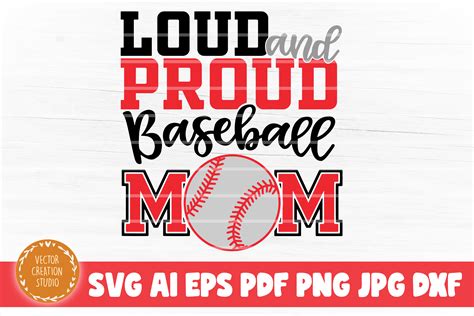 Loud And Proud Baseball Mom Svg File Afbeelding Door