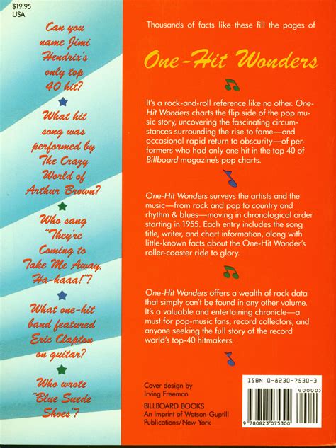 One Hit Wonders Bücherbooks The Billboard Book Of One Hit Wonders